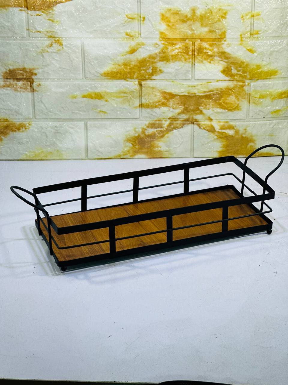 سینی فلزی کف چوبی 20×36