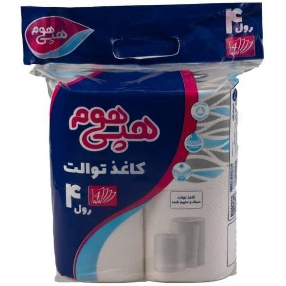 دستمال توالت 4 رول هپی هوم 4 لایه