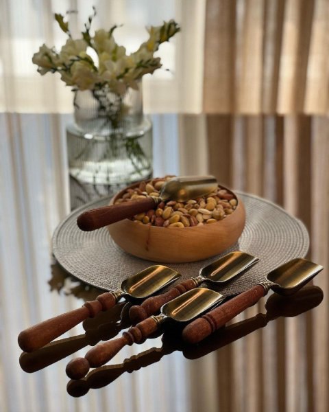 قاشق آجیل دسته چوبی